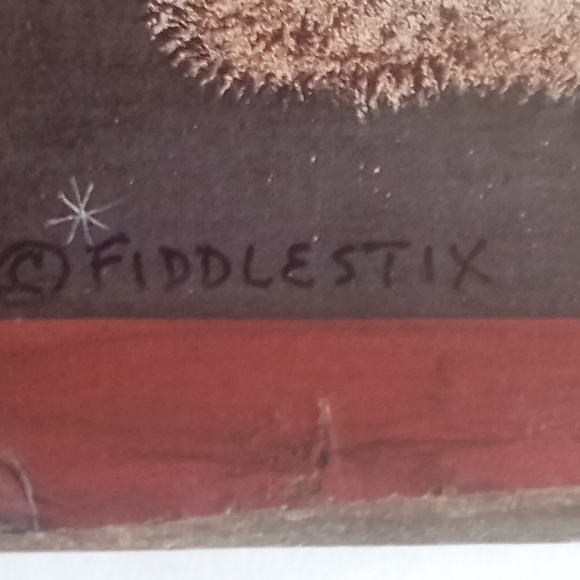 Fiddlestix Chubby Santa Hanging Wooden "Santa under the Stars" 10 x10 inch - Picture 4 of 5